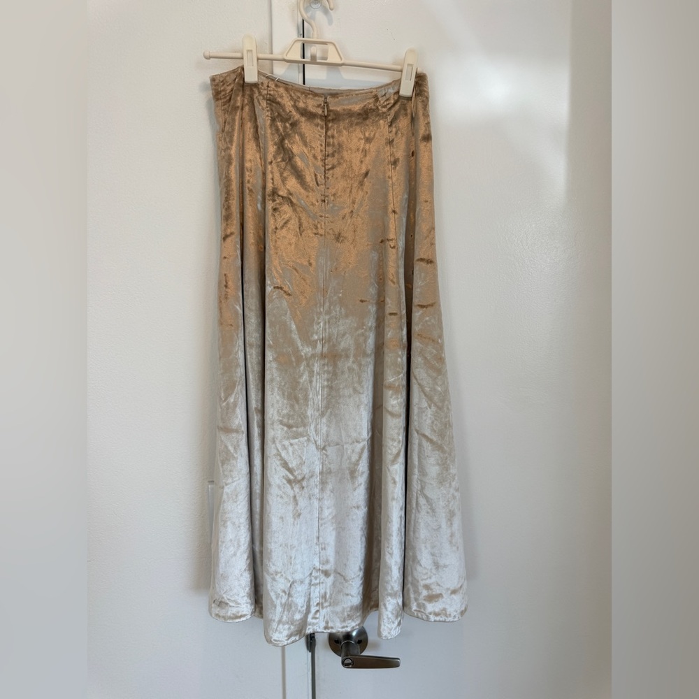 NWT Vince Velvet Paneled Midi Skirt Size 2 - Picture 3 of 5
